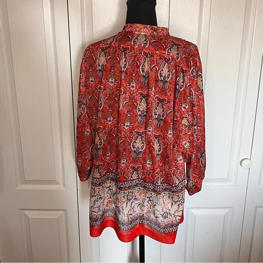 Vintage 70-80s Lady Winn California by Teddi Blouse Womens Floral Sz 42 Boho
